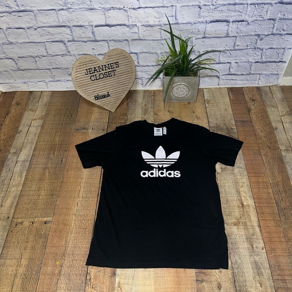Adidas Originals unisex Classics Trefoil Tee Black/White
